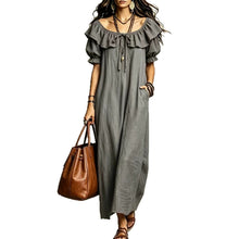Load image into Gallery viewer, Casual Elegant Round Neck Ruffle Beach Vacation Dress for Women
