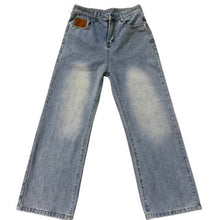Load image into Gallery viewer, Denim Pants Men's Suede Patchwork Design Loose Straight Leg Casual Trousers
