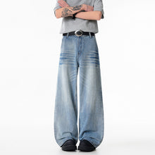 Load image into Gallery viewer, Relaxed Fit Cat-Whisker Washed Wide-Leg Jeans for Men
