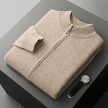 Load image into Gallery viewer, Men's 100% Australian Wool Stand Collar Zipper Cardigan Jacket Pants Set

