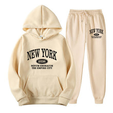 Load image into Gallery viewer, Plus Size Fleece Lined Long Sleeve Pullover Hoodie and Sweatpants Set
