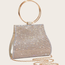 Load image into Gallery viewer, PU diamond bag magnetic buckle chain bag
