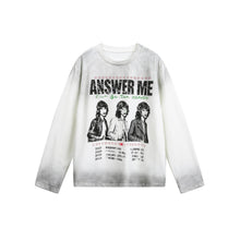Load image into Gallery viewer, Streetwear Spray-Painted Character Print Round Neck Loose Long Sleeve T-Shirt

