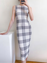 Load image into Gallery viewer, Pleated Women Sets Button Jacket Tops Plaid Printed Dress Casual Pink Blazer Korean Style Two Piece Suit Designer Clothes
