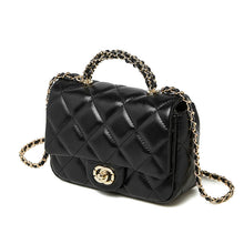 Load image into Gallery viewer, Metal chain diamond grid handbag
