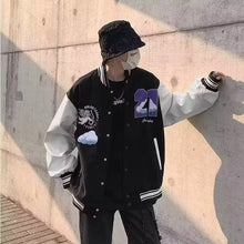 Load image into Gallery viewer, Vintage  Embroidery College Bomber Jacket
