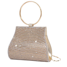 Load image into Gallery viewer, PU diamond bag magnetic buckle chain bag
