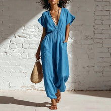 Load image into Gallery viewer, Deep V-neck loose fit pants for women
