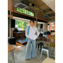 Load image into Gallery viewer, Retro fashion high waisted slightly flared jeans for women
