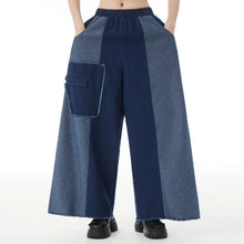 Load image into Gallery viewer, Contrast Stitching Wide-leg Jeans Women Autumn and Winter New Women Jeans Fashion Casual Ladies Jeans
