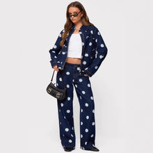 Load image into Gallery viewer, New casual and personalized dark polka dot jeans for women
