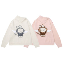 Load image into Gallery viewer, Diagonal button large lapel sweater
