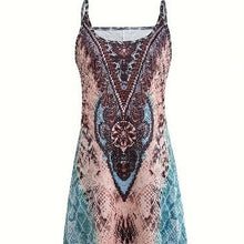Load image into Gallery viewer, Chic Colorful Printed Low-Cut Strap Dress with Off-Shoulder Design for Women

