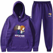 Load image into Gallery viewer, Casual Solid Color Long Sleeve Hooded Hoodie Set for Men and Women
