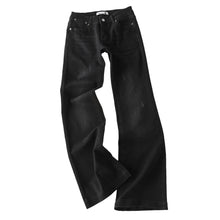 Load image into Gallery viewer, Low waisted bamboo striped slightly flared jeans for women

