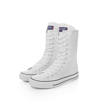 Load image into Gallery viewer, Canvas Shoes with Front Lace-Up and Side Zipper, Women's Sneakers
