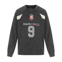 Load image into Gallery viewer, Badge Print Washed Distressed Long Sleeve T-Shirt for Men
