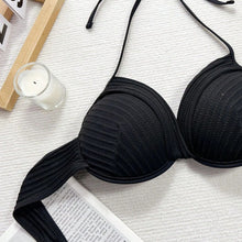 Charger l'image dans la galerie, Vertical texture hanging neck bikini set
