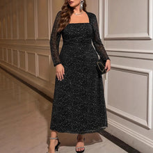 Load image into Gallery viewer, Vintage Square Neck Sequin Dress
