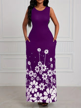 Lade das Bild in den Galerie-Viewer, Printed Sleeveless Loose Round Neck  Dress
