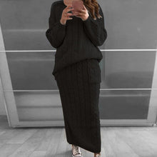 Load image into Gallery viewer, Women Winter Knitted Sweater Tops And Skirt Autumn Slim Crop Tops Women Sweater Skirts 2 Piece Sets

