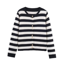 Load image into Gallery viewer, Casual striped knitted jacket for women's clothing
