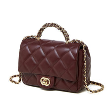 Load image into Gallery viewer, Metal chain diamond grid handbag
