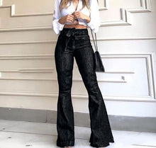 Load image into Gallery viewer, High-Waisted Hip-Lifting Belted Slim Fit Flared Jeans for Women
