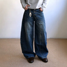 Load image into Gallery viewer, Retro Style Buttoned Knife-Edge Denim Pants

