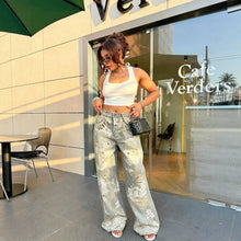 Lade das Bild in den Galerie-Viewer, Fashion Lace Color Brick Ripped 3D Printed Jeans
