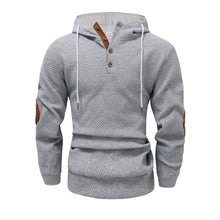 Load image into Gallery viewer, Casual Solid Color Jacquard Long Sleeve Hooded Sweatshirt Men
