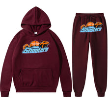 Load image into Gallery viewer, Men's Loose Graphic Print Long Sleeve Hooded Sweatshirt Two-Piece Set
