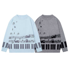 Load image into Gallery viewer, Note Cat Jacquard Sweater

