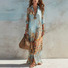 Load image into Gallery viewer, Chiffon Digital Print Fresh Vintage Flowy Women's Dress
