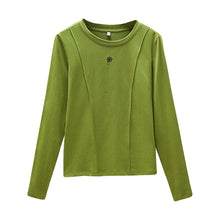 Load image into Gallery viewer, Round neck women's long sleeved T-shirt
