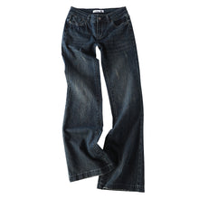 Load image into Gallery viewer, Low waisted bamboo striped slightly flared jeans for women
