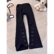 Load image into Gallery viewer, Stylish Men's Black Asymmetrical Buttonhole  Straight Leg Jeans
