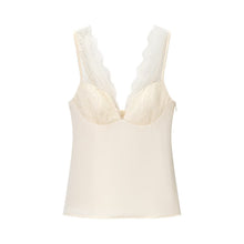 Load image into Gallery viewer, Lace and satin textured top for women's clothing
