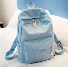 Load image into Gallery viewer, Etsy Cross-border Cute Corduroy Large Capacity Backpack with Adhesive for Letters, Kids and Students School Bag
