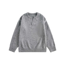 Load image into Gallery viewer, Loose Knit Sweater for Men Solid Color V-Neck Pullover
