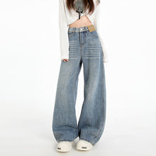 Load image into Gallery viewer, Blue Wide Leg Jeans for Women,

