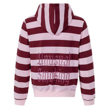 Load image into Gallery viewer, Black and gray striped hooded sweatshirt casual jacket
