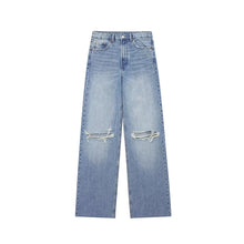 Load image into Gallery viewer, Women New Fashion Jeans Casual Wide Leg Loose Denim Pants For Women High Waist Hole Jeans
