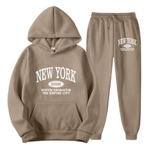 Load image into Gallery viewer, Plus Size Fleece Lined Long Sleeve Pullover Hoodie and Sweatpants Set
