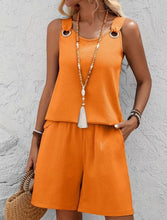 Charger l'image dans la galerie, Women's Fashion Round Neck Sleeveless Two Piece Short Set
