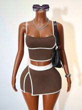 Load image into Gallery viewer, Two Piece Vest and Hip Skirt Set
