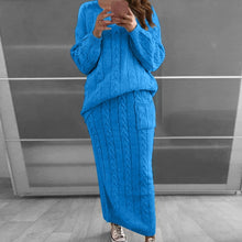 Load image into Gallery viewer, Women Winter Knitted Sweater Tops And Skirt Autumn Slim Crop Tops Women Sweater Skirts 2 Piece Sets
