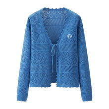 Load image into Gallery viewer, Hollow Knit Cardigan Lightweight Women's Outerwear Long Dress Match Conditioning Shirt Loose Top
