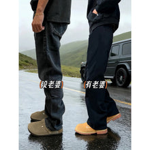 Load image into Gallery viewer, Vintage Black Flared Jeans Men Cleanfit Vibe Style Knife-Edge Pants
