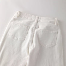 Load image into Gallery viewer, Retro washed lightning patterned micro flared jeans for women
